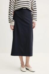 MSGM gyapjú szoknya sötétkék, midi, egyenes, 3841MDD17.257127 - sötétkék 36