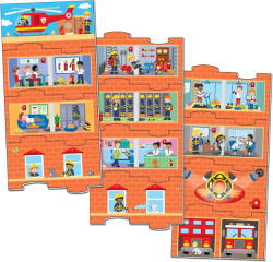 Galt Puzzle vertical - Statia de pompieri (12 piese) PlayLearn Toys