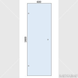 SAUNABAU üveglap szaunaajtókhoz 1800x600x8 mm, edzett, víztiszta, 1 db. fogantyú furattal (T0502-043)