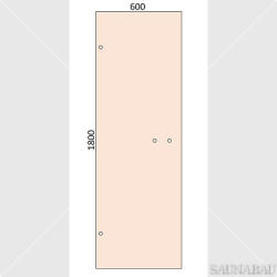 SAUNABAU üveglap szaunaajtókhoz 1800x600x8mm, bronz parsol, 2 db. vízszintes fogantyú furattal (T0502-008)