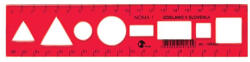 Optima Sablon vonalzó OPTIMA piros 20cm (53050) - papir-bolt