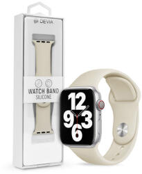 DEVIA Apple Watch szilikon sport szíj - Devia Silicone Deluxe Series Sport Watch Band - 42/44/45/49 mm - antik fehér - rexdigital
