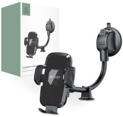 Tech-Protect műszerfalra / szélvédőre helyezhető autós tartó - Tech-Protect Universal Windshield Dashboard Car Mount V3W-D - fekete