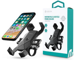 DEVIA kerékpárra / motorkerékpárra szerelhető telefontartó 4, 7-7'' méretű készülékekhez - Devia Voyager Series Motorcycle Bicycle Phone Holder - fekete