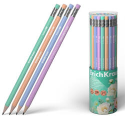 ErichKrause Grafitirón ErichKrause Pastel Bloom HB háromszögletű radírral (60722)