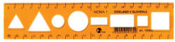 Optima Sablon vonalzó OPTIMA narancssárga 20cm (53033) - papir-bolt