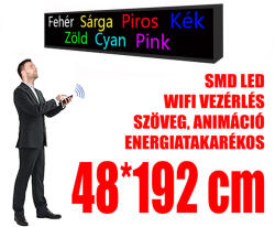 Qiangli Led Kültéri fényújság (48x192 cm) - 7 színű - P10