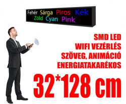 Qiangli Led Kültéri fényújság (32x128 cm) - 7 színű - P10
