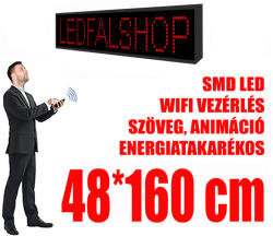 Qiangli Led Kültéri fényújság (48x160 cm) - Piros - P10