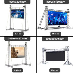 Ledfalshop Kültéri színes ledfal (P 4 mm) 11, 5 m2 / 2, 6 x 4, 5 m
