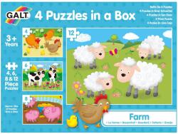 Galt Set 4 puzzle-uri Animale de la ferma (4, 6, 8, 12 piese) PlayLearn Toys Puzzle