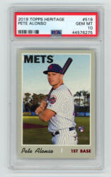 Topps 2019-2020 Topps Heritage PSA - 10 GEM MT #519 Pete Alonso