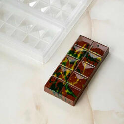 Pavoni Tablete Ciocolata 15 x 7 x H 2 cm - Matrita policarbonat Dubai, 3 cavitati, 200 g (PC5078FR) Forma prajituri si ustensile pentru gatit
