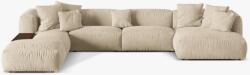 Micadoni Coltar modular Martina 406 cm panoramic "U" tapiterie catifea cu masuta incorporata (MH093)