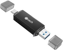 C-TECH Kártyaolvasó C-tech UCR-02-AL, USB 3.0 TYPE A/ TYPE C, SD/micro SD (UCR-02-AL)