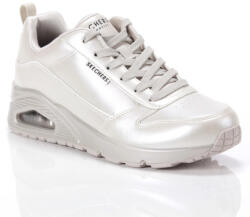 Skechers Uno - Galactic Gal női fűzős gyöngyház fényű törtfehér sneaker cipő 177104-OFWT