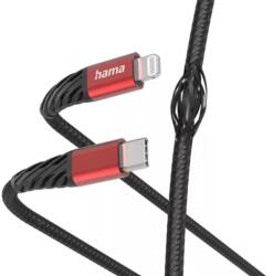 Hama Cablu de date Hama Extreme, USB-C - Lightning, 1.5m (Negru/Rosu) (Hama 201541)