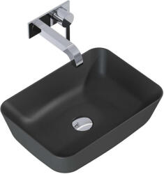 AREZZO design Mosdó, AREZZO design pultra ültethető mosdó RENI 46x33, matt antracit - zuhanykabin