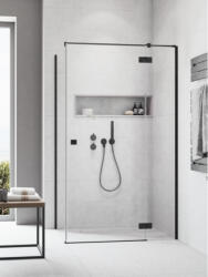 Radaway Zuhanykabin, Radaway Essenza Black KDJ szögletes fekete zuhanykabin 90x70 átlátszó balos - zuhanykabin