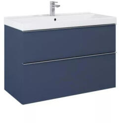 AREZZO design Alsó szekrény, AREZZO design MONTEREY 100 cm-es alsószekrény 2 fiókkal Matt kék színben, szifonki - zuhanykabin