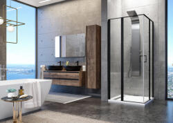 AQUATEK Zuhanykabin, Aquatek YES BLACK A4 90x90 - zuhanykabin