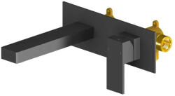 AREZZO design Mosdó csaptelep, AREZZO design CUBEFIELD fali mosdó csaptelep, fekete - zuhanykabin
