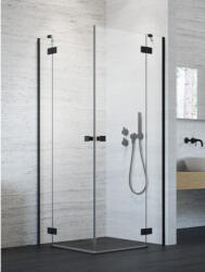 Radaway Zuhanykabin, Radaway Essenza Black KDD szögletes fekete zuhanykabin 80x80 átlátszó - zuhanykabin