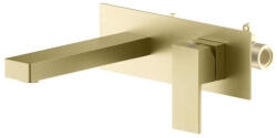 AREZZO design Mosdó csaptelep, AREZZO design CUBEFIELD fali mosdó csaptelep, arany - zuhanykabin