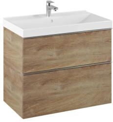 AREZZO design Alsó szekrény, AREZZO design MONTEREY 80 cm-es alsószekrény 2 fiókkal, Canela tölgy színben, szif - zuhanykabin