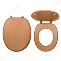 FERRO WC tető, Ferro vörös bükk wc ülőke fém zsanérokkal, fahatású MDF WC/BUK