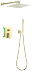 AREZZO design Falba süllyesztett csaptelep, AREZZO design CUBEFIELD falsík alatti zuhany csaptelep szett, arany - zuhanykabin