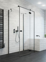 Radaway Zuhanykabin, Radaway Essenza Black KDJ+S szögletes fekete zuhanykabin 110x90 átlátszó balos - zuhanykabin