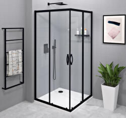 SAPHO Zuhanykabin, Sapho SIGMA SIMPLY BLACK GS2180BGS2180B szögletes zuhanykabin 800x800mm, sarokbelépő - zuhanykabin