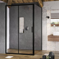 RAVAK Zuhanykabin, Ravak Blix Slim BLSDP2-110 fekete +Transparent" X0PMD0300Z1, BLSPS-90 fekete+Transpa - zuhanykabin