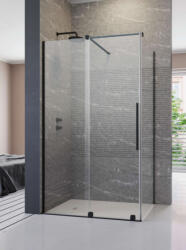 Radaway Zuhanykabin, Radaway Furo Black KDJ szögletes fekete zuhanykabin 130x75 átlátszó balos - zuhanykabin