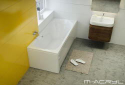 M-Acryl Hidromasszázs kád, M-Acryl Sortiment 160x75, Wellness Premium Plus 28 fúvókás elektronikus - zuhanykabin