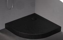 Roltechnik Zuhanytálca, Roltechnik 90x90, íves, fekete B-0559