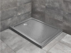 Radaway Zuhanytálca, Radaway Doros Stone F szögletes lapos zuhanytálca 120x80 antracit, ajándék szifonnal - zuhanykabin