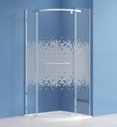 Roltechnik Zuhanykabin, Roltechnik Ardis íves zuhanykabin, brillant profil/pattern üveg, 80x80 N0798 - zuhanykabin