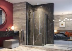 AQUATEK Zuhanykabin, Aquatek GLASS R14 100x80 króm+átlátszó üveg - zuhanykabin