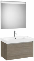 Roca Komplett bútor, Roca Ona A851701511 Unik mosdó+mosdószekrény középső medencével, Eidos tükör, söté - zuhanykabin