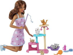 Barbie Mattel Barbie doll and kitten scratching post playset (HHB70) - vexio Papusa