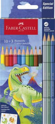 Faber-Castell Színes ceruza készlet, hatszögletű, FABER-CASTELLDinoszaurusz 10+3 különböző szín (TFC111213)