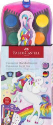 Faber-Castell Vízfesték, 12 darabos, összeilleszthető, FABER-CASTELL Unikornis+1 tubus fehér tempera+unikornis matrica (TFC125035)