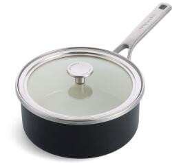 KitchenAid Cratita emailata cu miez de otel cu capac (20cm/2.4l), email german, sigur pentru inductie, sigur pentru cuptor, poate fi spalat in masina de spalat vase, negru mat (CC005999-001)