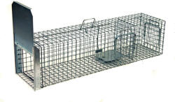  Egyajtós élvefogó róka csapda- élőcsali tartóval 120x34x42ST - pepita