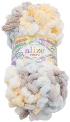 VLNIKA Puffy color 100 g - 6463 fehér, világoskék, bézs, világosbarna (10377)