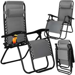 SPRINGOS összecsukható zéró gravitációs kerti Nyugágy - Sötétszürke (GC0065)