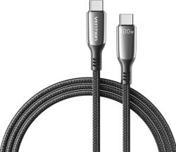 Vention USB-C/M - USB-C/M, 2m, (5A, fekete), kábel