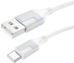 BOROFONE CABLU alimentare si date Borofone "BX101", Fast Charging Data Cable pt. smartphone, USB la USB Type-C 3A, 1m, alb "6941991108280" (timbru verde 0.18 lei)
